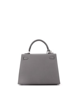 Kelly 25 Handbag Grey Epsom with Palladium Hardware