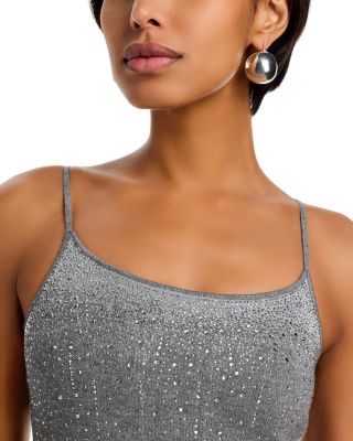 Ricky Metallic Rhinestone Spaghetti Strap Dress