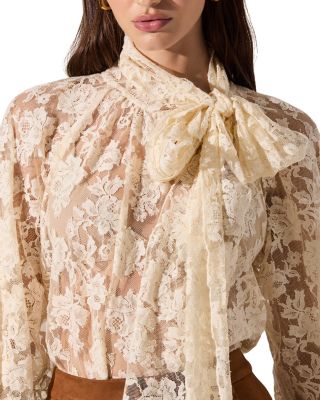 Cinthia Lace Tie Neck Top