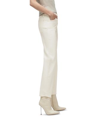 Rosie High Rise Wide Leg Ankle Jeans in Ecru