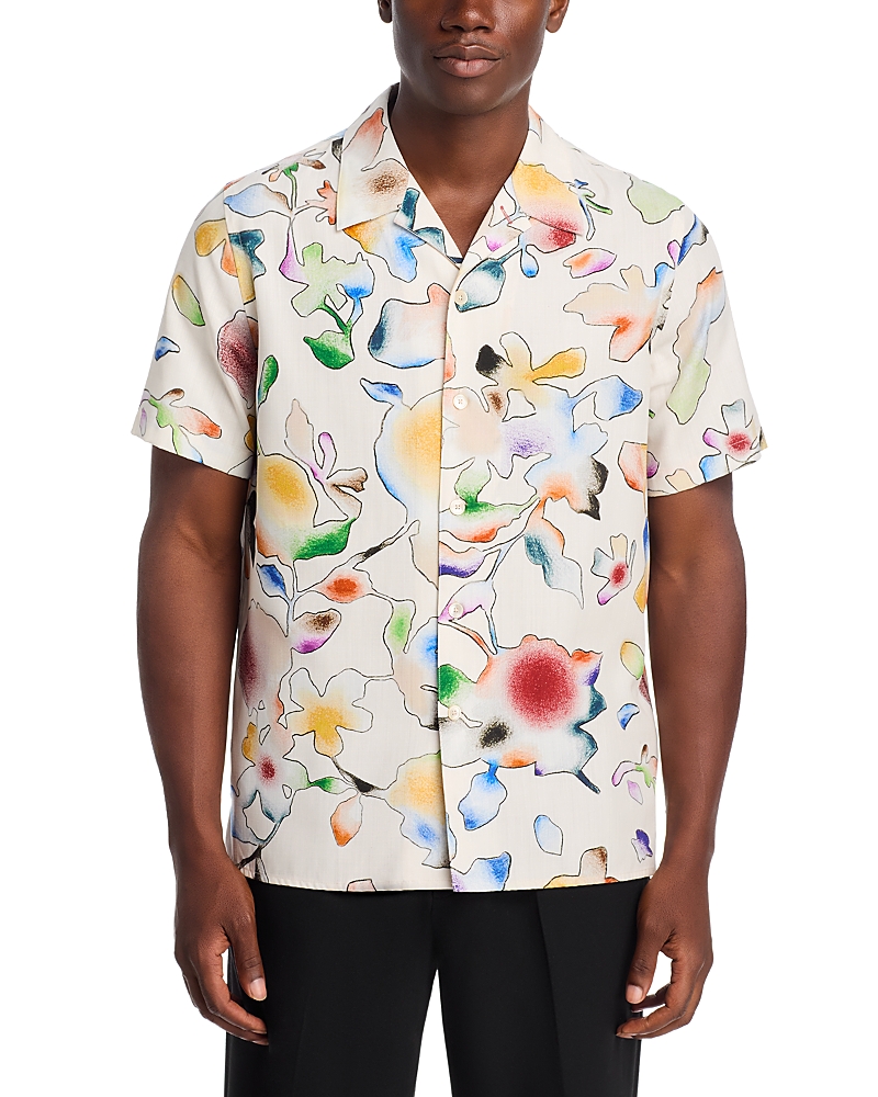 Paul Smith Floral Print Short Sleeved Casual Fit Button Down Shirt