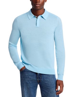 Merino Wool Long Sleeved Polo Sweater