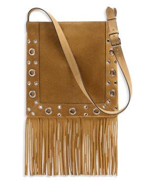 Nellc&ocirc;te VLogo Fringe Shoulder Tote Bag in Suede