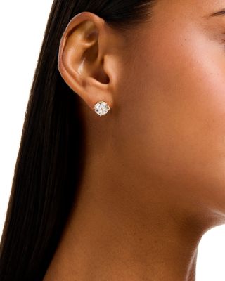 Certified Lab Grown Diamond Tulip Setting Stud Earrings in 18K Yellow Gold, 5.0 tcw