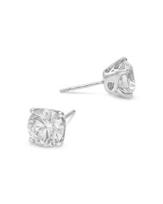 Certified Lab Grown Diamond Stud Earrings in 18K White Gold, 5.0 tcw
