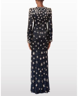 Madrigal Star-embellished Long-sleeve Maxi Dress