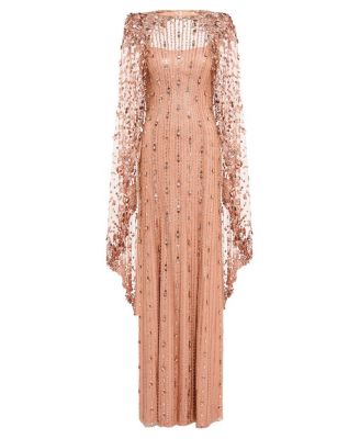 Blaize Sequin-embellished Cape Maxi Dress
