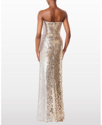 Caron Sequin-embellished Strapless Maxi Dress
