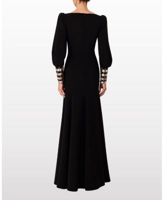 Francolin Embellished-cuffs Puff-sleeve Maxi Dress