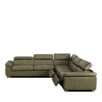 Dormitina 4-Piece Power Reclining Leather Sleeper Sectional