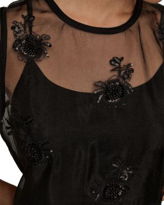 Embellished Organza Midi Dress