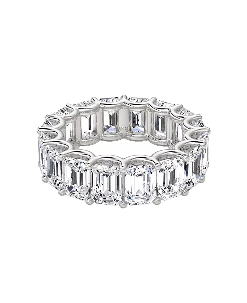 Vrai Eternity Band in Platinum, 8ctw Emerald Lab Grown Diamonds