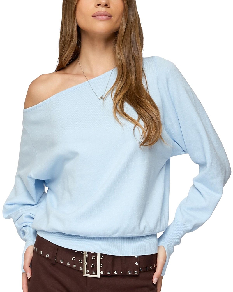 Edikted Oversize Off The Shoulder Sweater In Blue