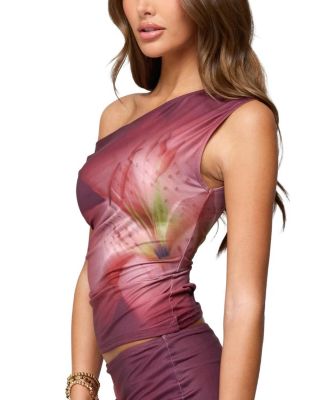  Tiger Flower Off Shoulder Top