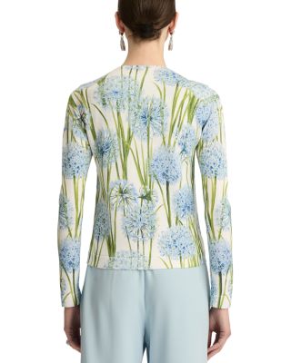 Printed Allium Long Sleeve Cardigan