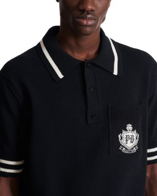 College Emblem Short Sleeve Polo Sweater