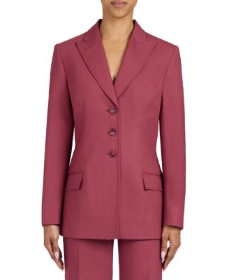 Freya Three Button Jacket in Stretch Wool