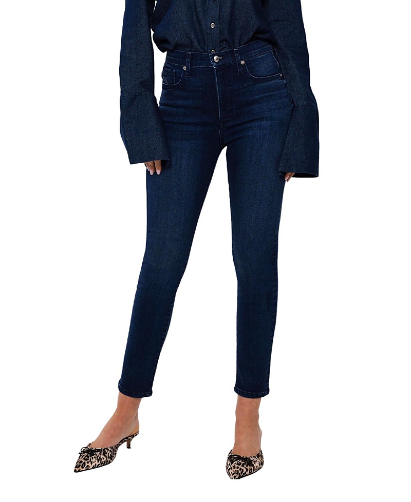 Rüdes Denim High Rise George Slim Skinny Jeans In Medium Blue In Blue