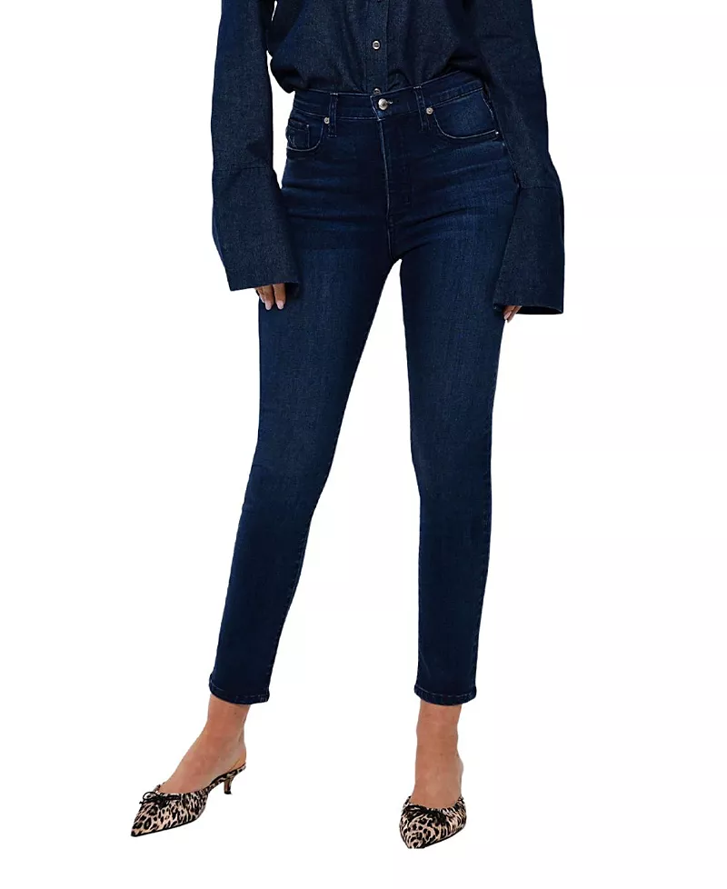 Rudes Denim High Rise George Slim Skinny Jeans in Medium Blue