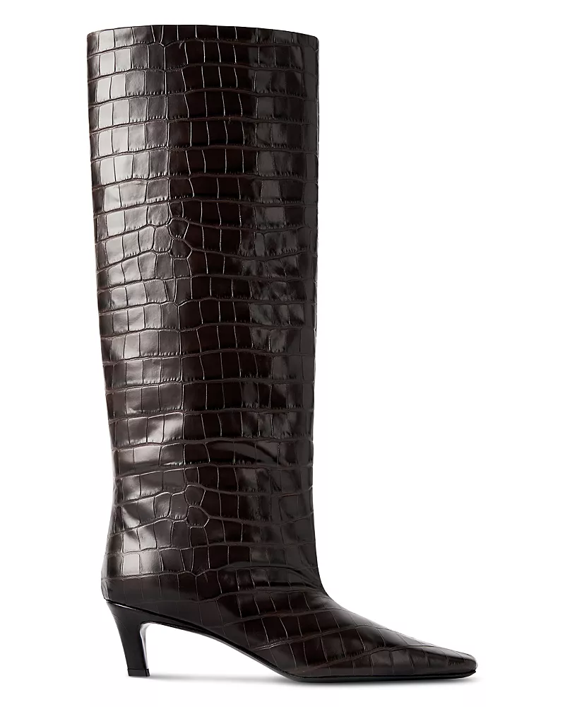 Toteme Women's Croco Wide Calf Boots