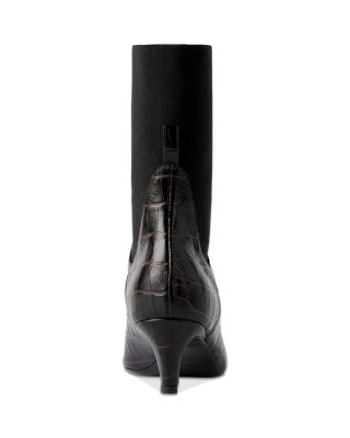 Women's Croco Mid Heel Boots