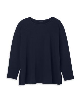 Cozy Brushed Terry Round Neck Long Boxy Top