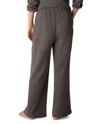 Waffle Double Knit Wide Ankle Pants with Drawstring