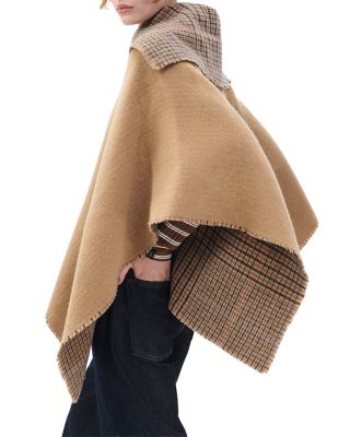 Wendy Reversible Wool Blend Cowl Poncho