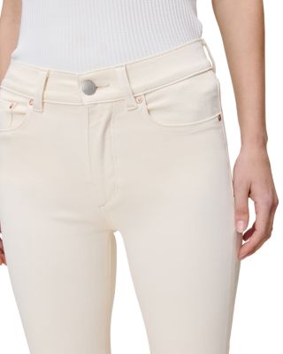 Mara Straight Mid Rise Instasculpt™ Ankle Jeans in Crema Cuffed