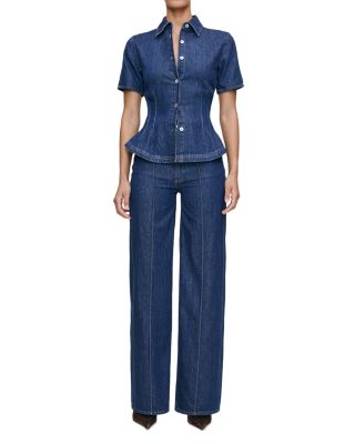 Hepburn Aura High Rise Wide Leg Jeans in Inkwell