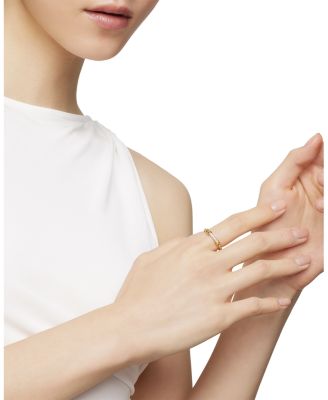 Petite Helena Wrap Band Ring in 18K Yellow Gold with Diamonds, 4mm