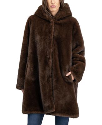 Faux Fur Mink Reversible Parka Coat
