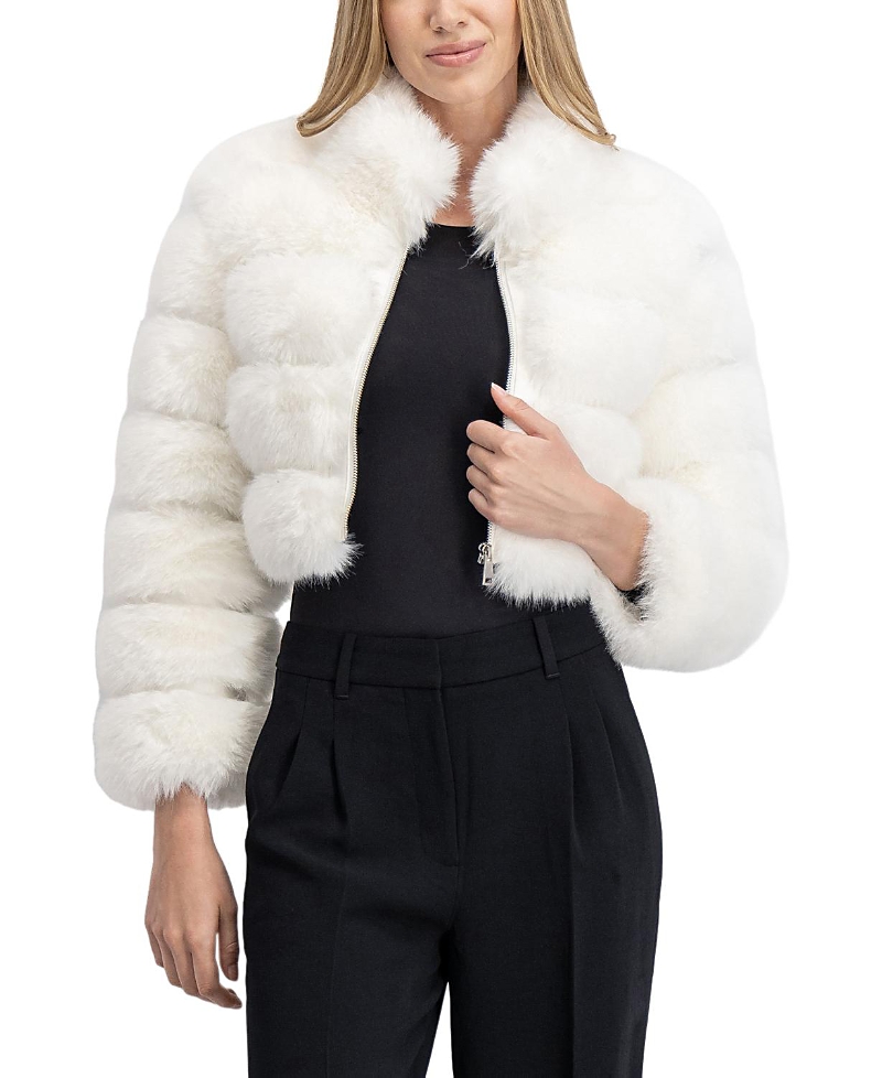 Lyla Grant Faux Fur Fox Bolero In White
