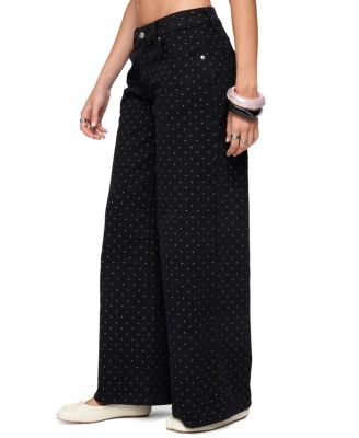 Misha Polka Dot Baggy Low Black Wash Jeans