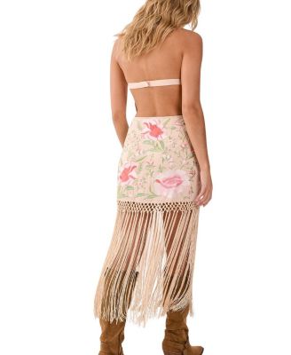 Beaded Halter Fringe Mini Dress