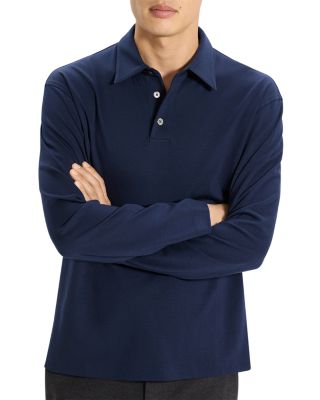 Relaxed Long Sleeve City Interlock Polo Shirt