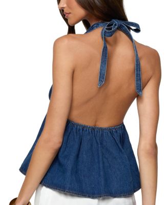  Safia Denim Halter Top