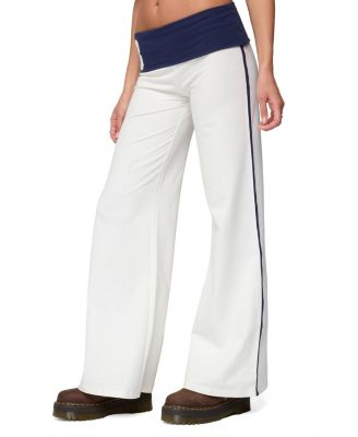  8 Contrast Fold Over Wide Leg Pants