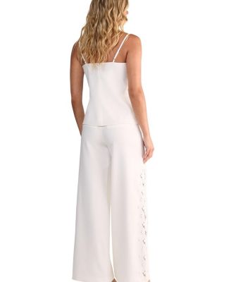 Cutwork Side Tailored Wide Leg Pants