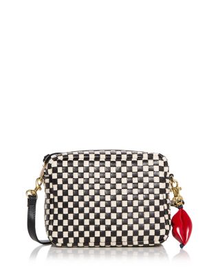Midi Sac Lips Woven Leather Crossbody Bag