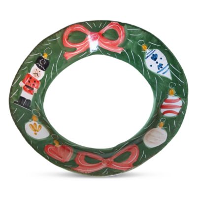 Natale Round Serving Platter, Ornaments