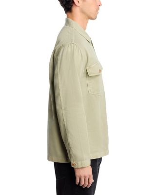 Twill Button Front Shirt Jacket