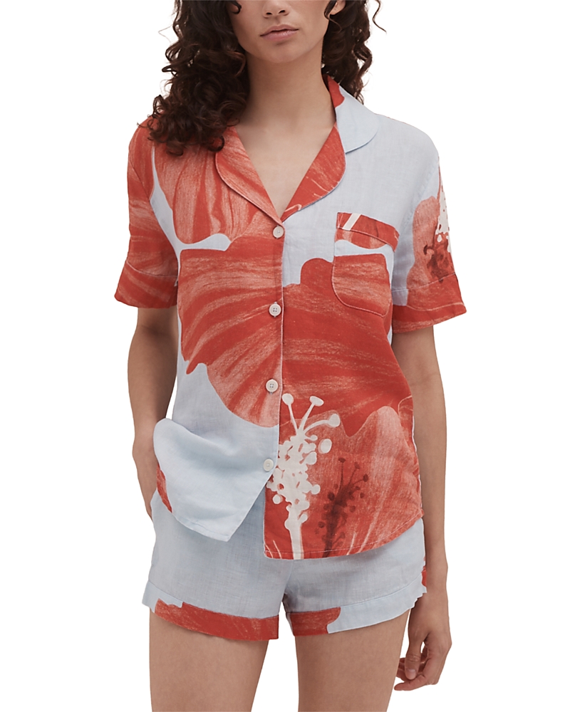 Desmond & Dempsey Deia Short Pajama Set In Multi