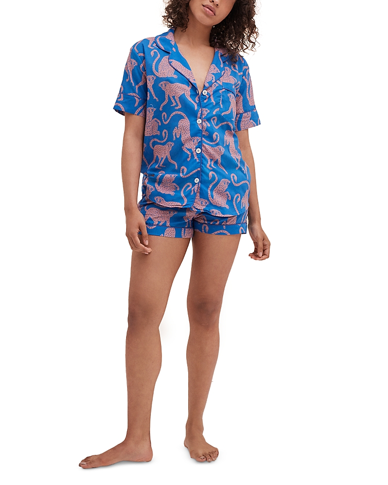 Desmond & Dempsey Deia Short Pajama Set In Blue