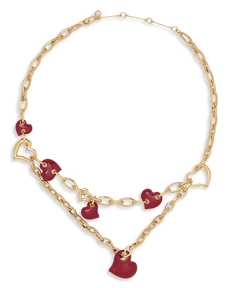 kate spade new york Amour Heart Charm Statement Pendant Necklace, 16