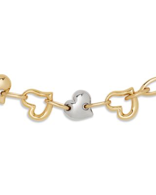 Amour Heart Charm Collar Necklace, 16"-19" 