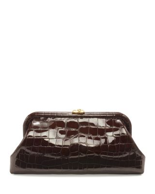 Skylar Croc Embossed Patent Leather Clutch