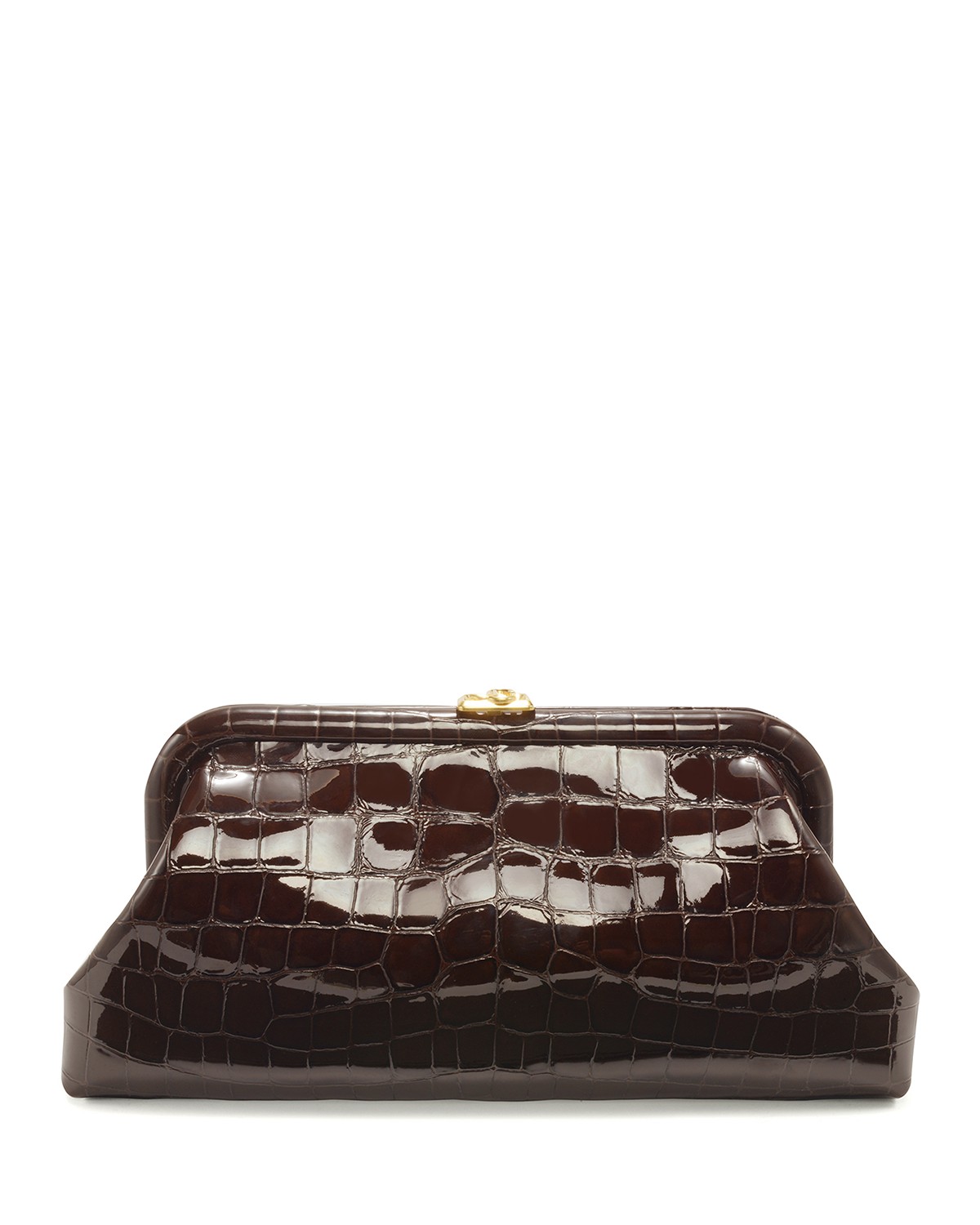 Skylar Croc Embossed Patent Leather Clutch