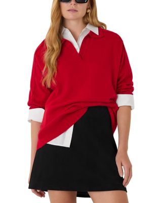 Wool Collar Neck Knit Sweater