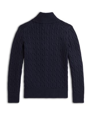 Boys' Cable Knit Cotton Full Zip Sweater - Big Kid, Little Kid